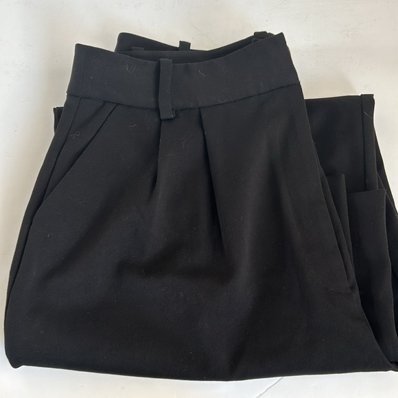 Favorite Daughter black pleated trouser pant side pocket back pocket clasp close - Picture 15 of 16
